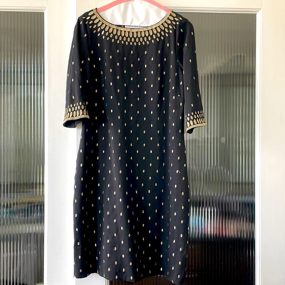 Gretchen Scott - Black & Gold Beach Dress